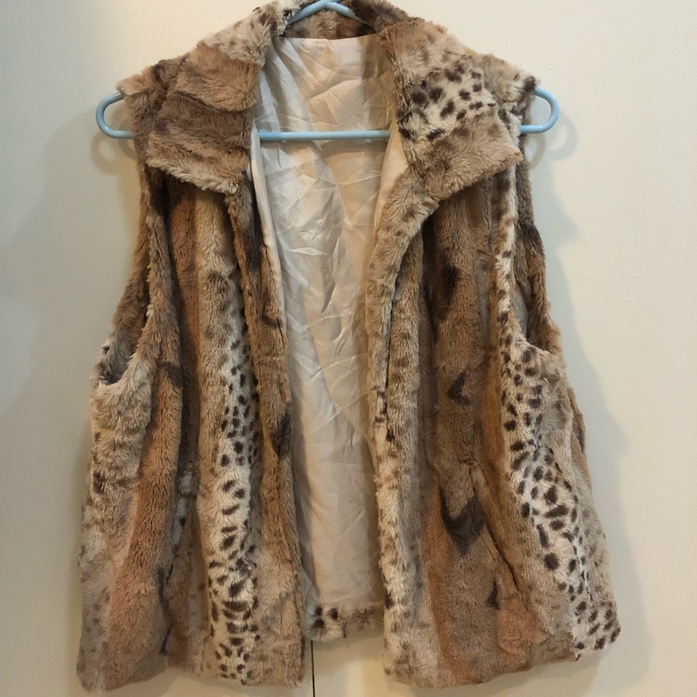 Faux fur cheetah vest